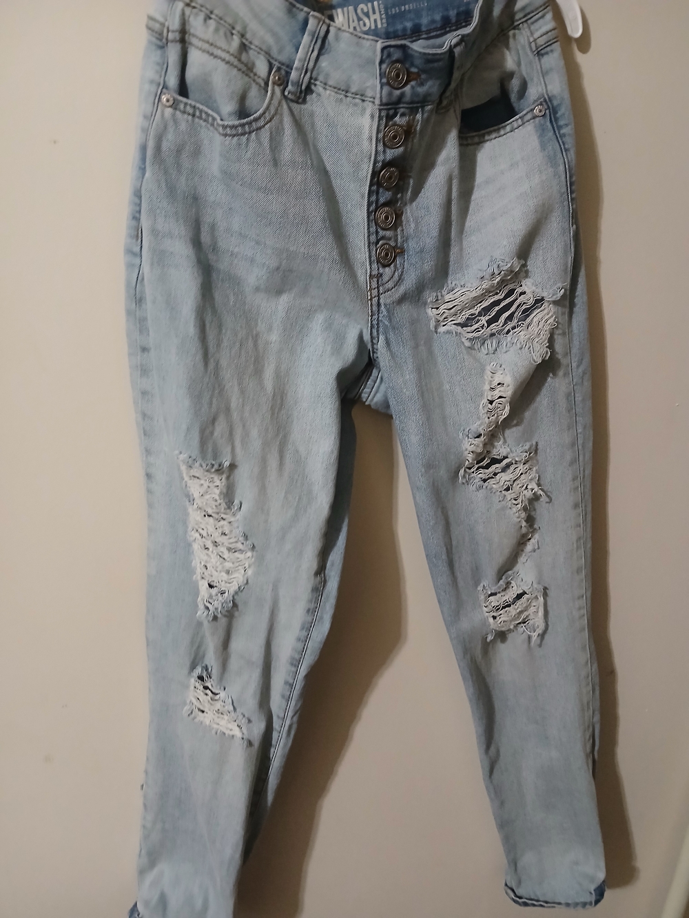 rewash Light Wash Distressed High-Rise Women’s Jeans Size 3